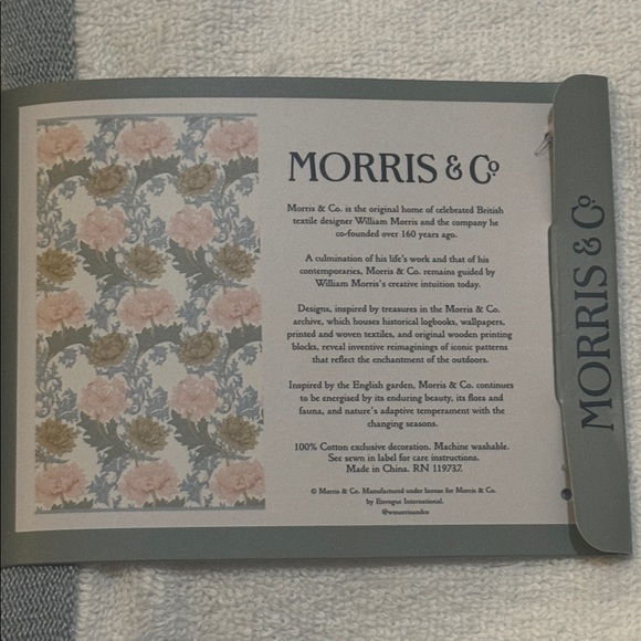 2pc MORRIS & CO 100% Cotton Velour Bath Towel Set - Chrysathem - Picture 8 of 10